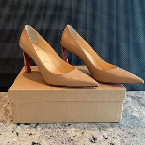 Christian Louboutin Tan Heels with Red Soles